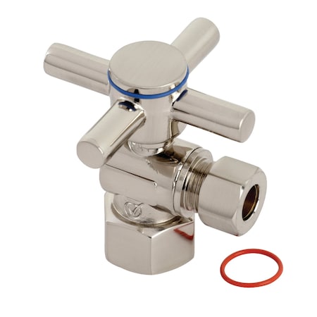 Kingston Brass CC43108DX Concord 1/2" IPS x 3/8" O.D. Qrtr Turn Angle Stop Valve, Nkl CC43108DX